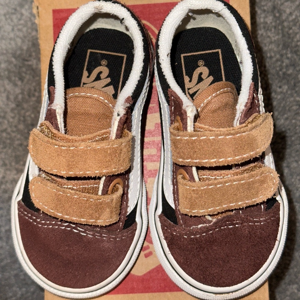 Toddler Vans Brown and Tan Shoes Size 5c